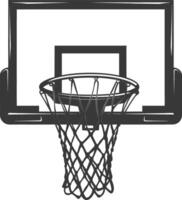 AI generated silhouette basketball hoop black color only vector