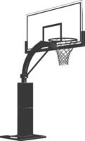 AI generated silhouette basketball ground hoop black color only vector