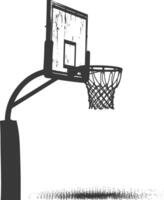 AI generated silhouette basketball ground hoop black color only vector