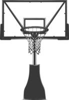 AI generated silhouette basketball ground hoop black color only vector