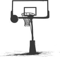 AI generated silhouette basketball ground hoop black color only vector