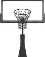 AI generated silhouette basketball ground hoop black color only vector