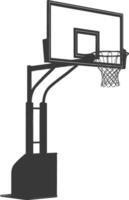 AI generated silhouette basketball ground hoop black color only vector