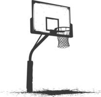 AI generated silhouette basketball ground hoop black color only vector