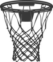 AI generated silhouette basketball hoop black color only vector