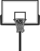 AI generated silhouette basketball ground hoop black color only vector