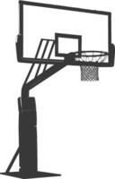 AI generated silhouette basketball ground hoop black color only vector