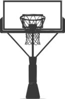 AI generated silhouette basketball ground hoop black color only vector