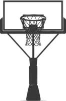 AI generated silhouette basketball ground hoop black color only vector