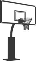 AI generated silhouette basketball ground hoop black color only vector