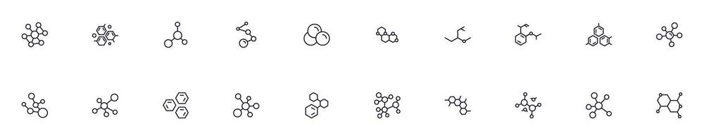 Chemical compound collection of thin vector images for web sites, newspapers, articles book