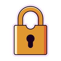 Lock Vibrant Flat Picture. Perfect for different cards, textile, web sites, apps vector