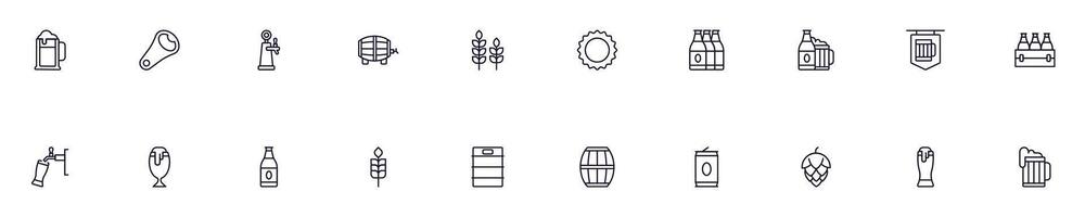 Set of vector outline symbols of agriculture. Line icon perfect for web sites, newspapers, articles, book