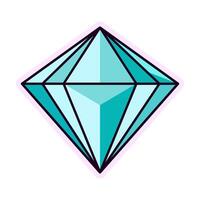 Diamond Vibrant Isolated Flat Image. Perfect for different cards, textile, web sites, apps vector