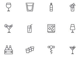 Alcohol line icon on white background vector