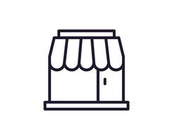 Shopping line icon on white background vector