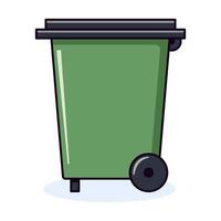 Trash Can Vivid Flat Image. Perfect for different cards, textile, web sites, apps vector