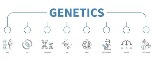 Genetics banner web icon vector illustration concept