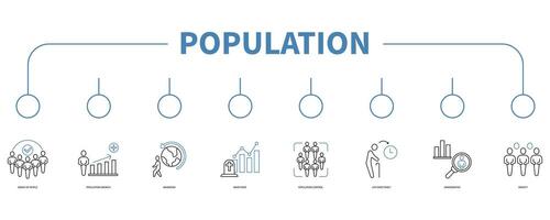 Population account banner web icon vector illustration concept