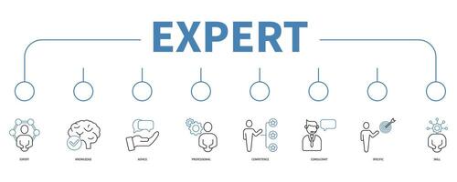 Expert banner web icon vector illustration concept