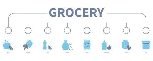 Grocery banner web icon vector illustration concept