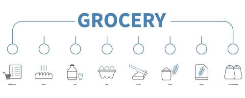 Grocery banner web icon vector illustration concept