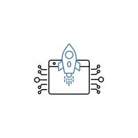 fintech concept line icon. Simple element illustration. fintech concept outline symbol design. vector