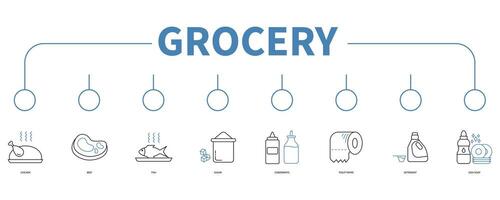 Grocery banner web icon vector illustration concept