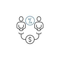 peer to peer lending concept line icon. Simple element illustration. peer to peer lending concept outline symbol design. vector