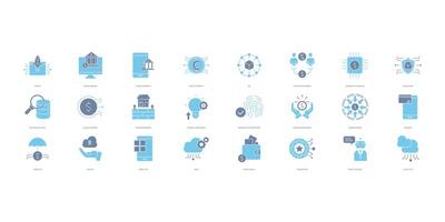 Fintech icons set. Set of editable stroke icons.Vector set of Fintech vector