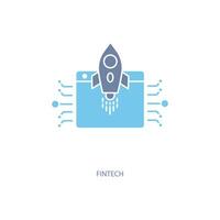 fintech concept line icon. Simple element illustration. fintech concept outline symbol design. vector