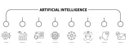 Artificial intelligence banner web icon vector illustration concept