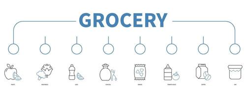 Grocery banner web icon vector illustration concept