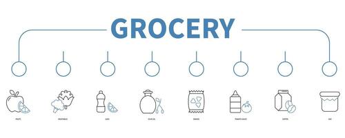 Grocery banner web icon vector illustration concept