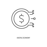 digital economy concept line icon. Simple element illustration. digital economy concept outline symbol design. vector