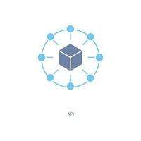 api concept line icon. Simple element illustration. api concept outline symbol design. vector