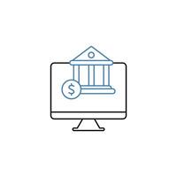 digital banking concept line icon. Simple element illustration. digital banking concept outline symbol design. vector