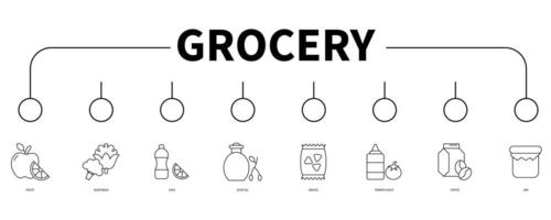 Grocery banner web icon vector illustration concept