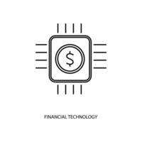 financiero tecnología concepto línea icono. sencillo elemento ilustración. financiero tecnología concepto contorno símbolo diseño. vector