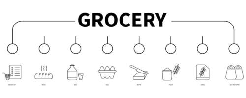 Grocery banner web icon vector illustration concept