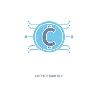 crypto currency concept line icon. Simple element illustration. crypto currency concept outline symbol design. vector