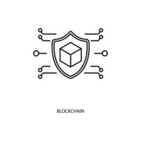 blockchain concepto línea icono. sencillo elemento ilustración. blockchain concepto contorno símbolo diseño. vector