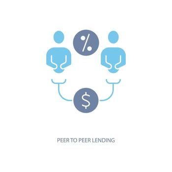 peer to peer lending concept line icon. Simple element illustration. peer to peer lending concept outline symbol design. vector