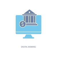 digital banking concept line icon. Simple element illustration. digital banking concept outline symbol design. vector