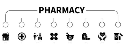 Pharmacy banner web icon vector illustration concept