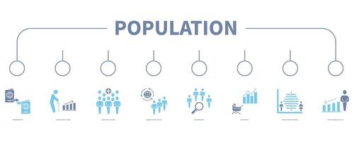 Population account banner web icon vector illustration concept