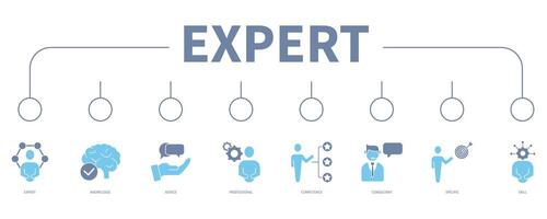 Expert banner web icon vector illustration concept