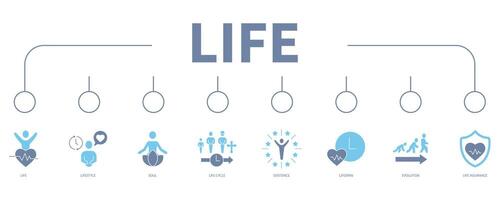 Life banner web icon vector illustration concept