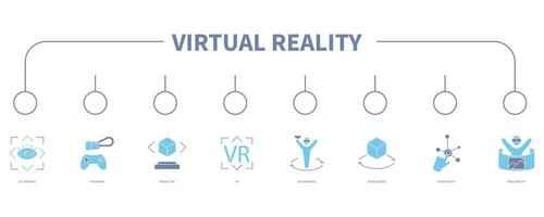 Virtual reality banner web icon vector illustration concept