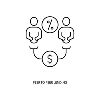 peer to peer lending concept line icon. Simple element illustration. peer to peer lending concept outline symbol design. vector